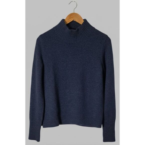 Qi cashmere Sweaters - Qi cashmere sweater womens small 100% cashmere sweater blue black mockneck